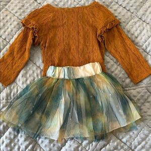 Pippa & Julie Orange and Multicolor Kids Matching Set